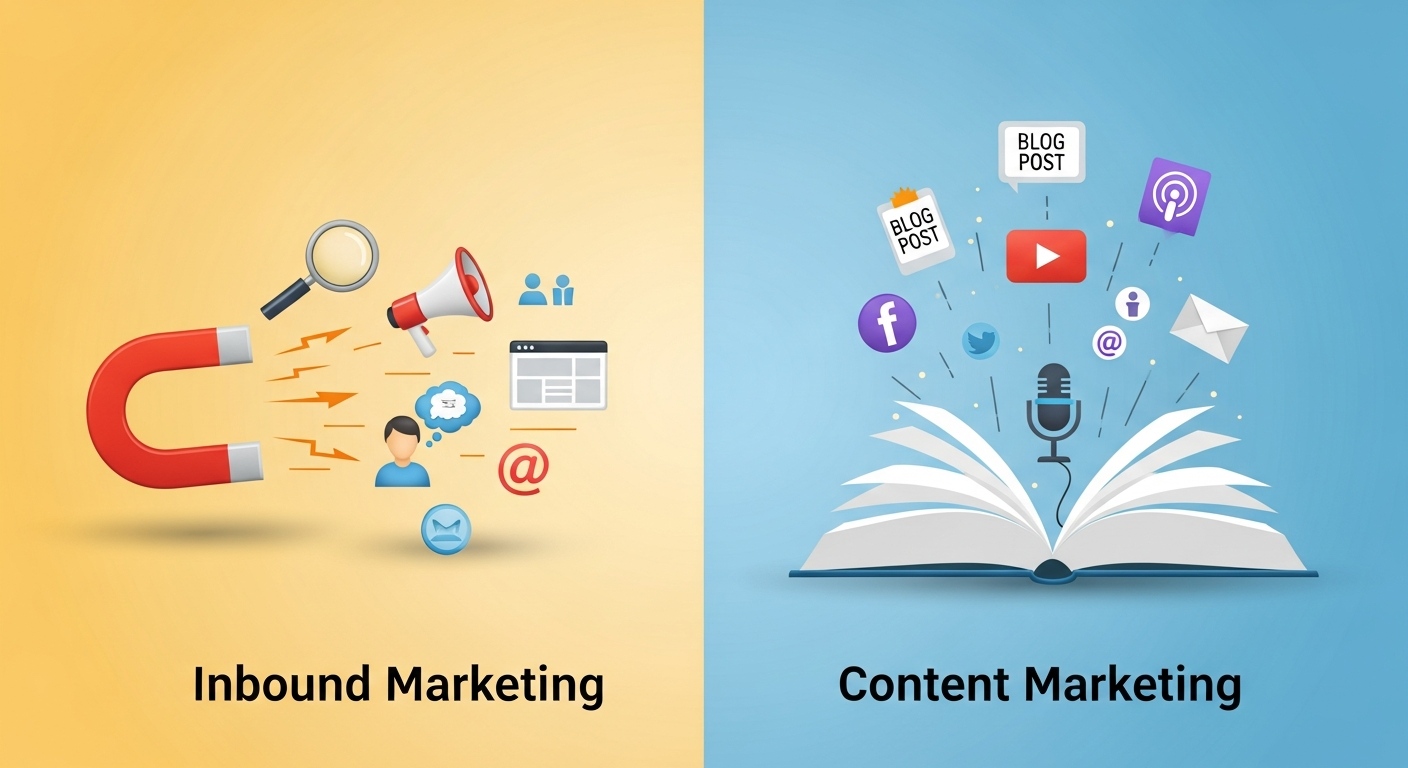 difference between inbound marketing and content marketing