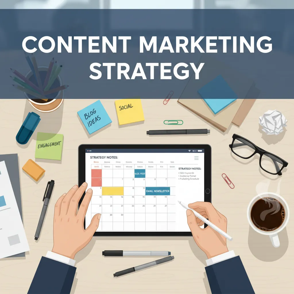 Content marketing strategy illustration