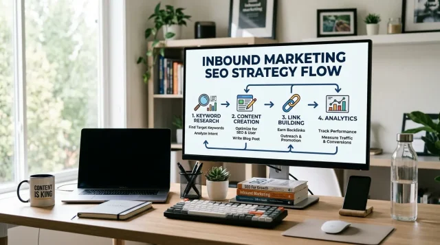 Inbound marketing SEO strategy flow