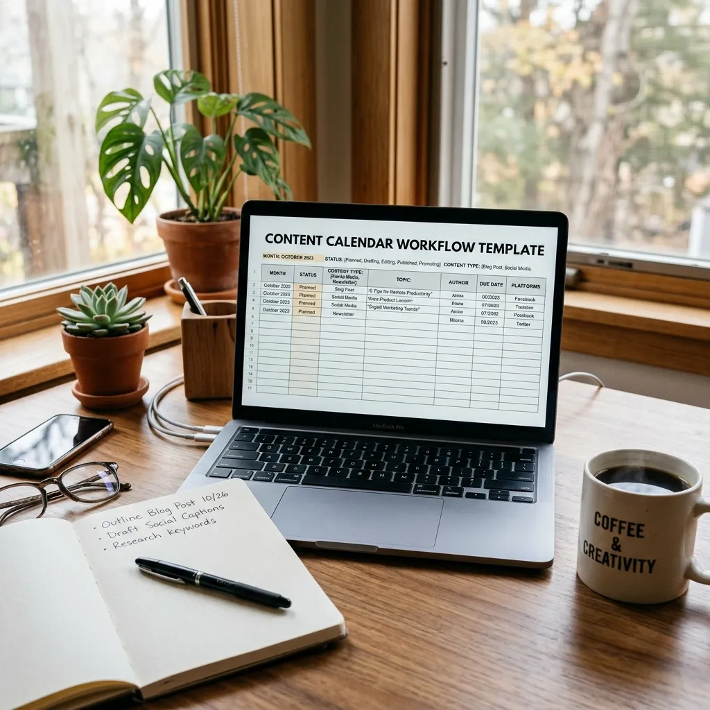 Content calendar workflow template